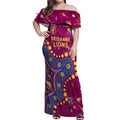 Personalized Brisbane Lions Off Shoulder Maxi Dress Aboriginal Pattern with Graffiti Style