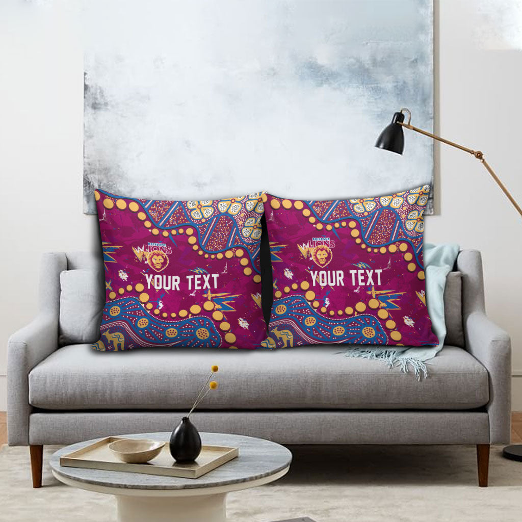 Personalized Brisbane Lions Pillow Cover Aboriginal Pattern with Graffiti Style