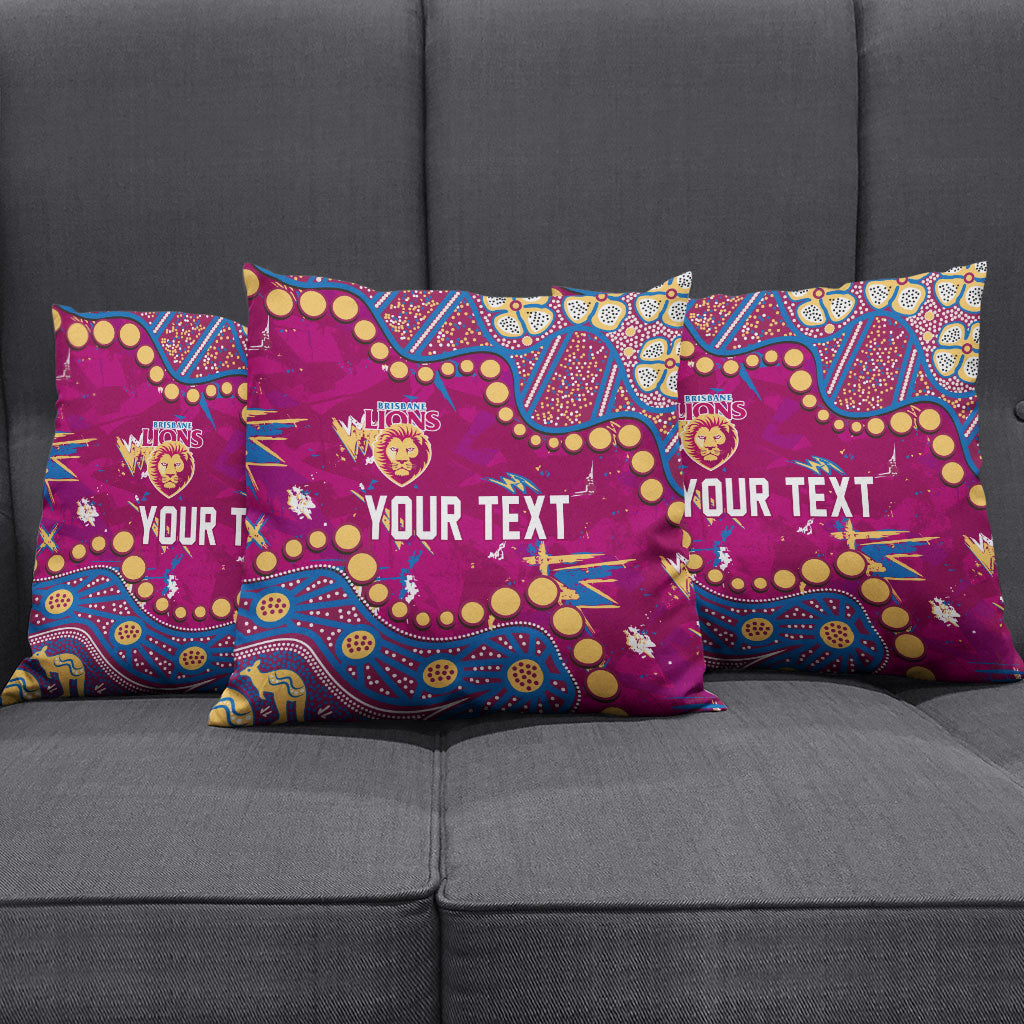 Personalized Brisbane Lions Pillow Cover Aboriginal Pattern with Graffiti Style