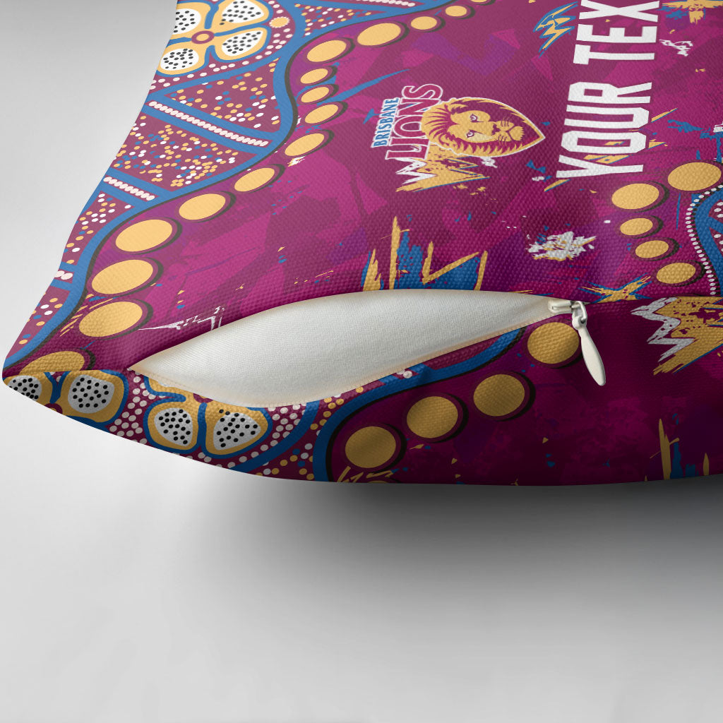 Personalized Brisbane Lions Pillow Cover Aboriginal Pattern with Graffiti Style