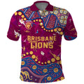 Personalized Brisbane Lions Polo Shirt Aboriginal Pattern with Graffiti Style