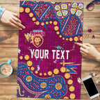 Personalized Brisbane Lions Puzzle Aboriginal Pattern with Graffiti Style