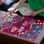 Personalized Brisbane Lions Puzzle Aboriginal Pattern with Graffiti Style