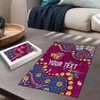 Personalized Brisbane Lions Puzzle Aboriginal Pattern with Graffiti Style