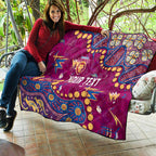 Personalized Brisbane Lions Quilt Aboriginal Pattern with Graffiti Style