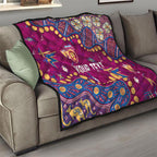 Personalized Brisbane Lions Quilt Aboriginal Pattern with Graffiti Style