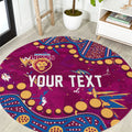 Personalized Brisbane Lions Round Carpet Aboriginal Pattern with Graffiti Style