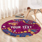Personalized Brisbane Lions Round Carpet Aboriginal Pattern with Graffiti Style