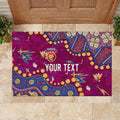 Personalized Brisbane Lions Rubber Doormat Aboriginal Pattern with Graffiti Style