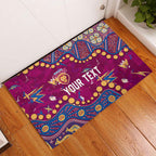 Personalized Brisbane Lions Rubber Doormat Aboriginal Pattern with Graffiti Style
