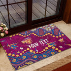Personalized Brisbane Lions Rubber Doormat Aboriginal Pattern with Graffiti Style