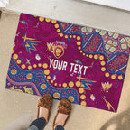 Personalized Brisbane Lions Rubber Doormat Aboriginal Pattern with Graffiti Style