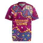 Personalized Brisbane Lions Rugby Jersey Aboriginal Pattern with Graffiti Style