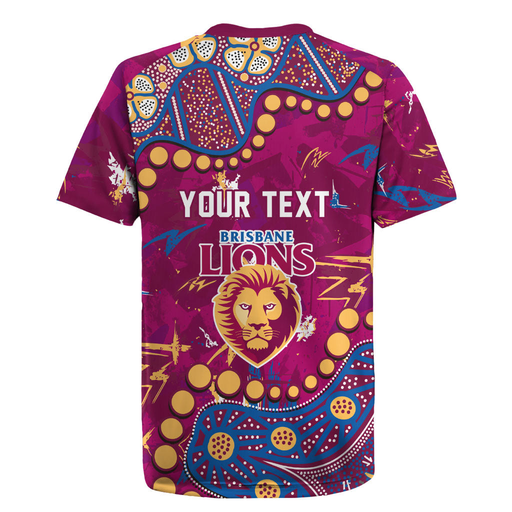 Personalized Brisbane Lions Rugby Jersey Aboriginal Pattern with Graffiti Style