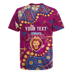 Personalized Brisbane Lions Rugby Jersey Aboriginal Pattern with Graffiti Style