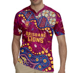 Personalized Brisbane Lions Rugby Jersey Aboriginal Pattern with Graffiti Style