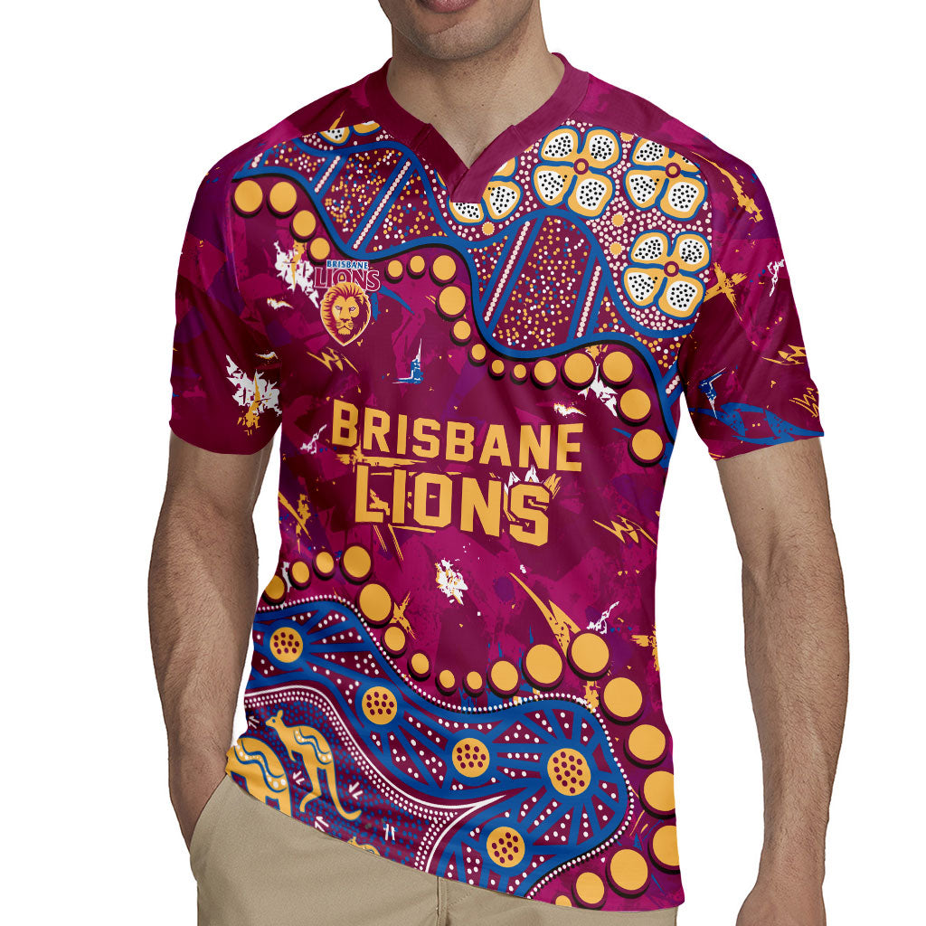 Personalized Brisbane Lions Rugby Jersey Aboriginal Pattern with Graffiti Style