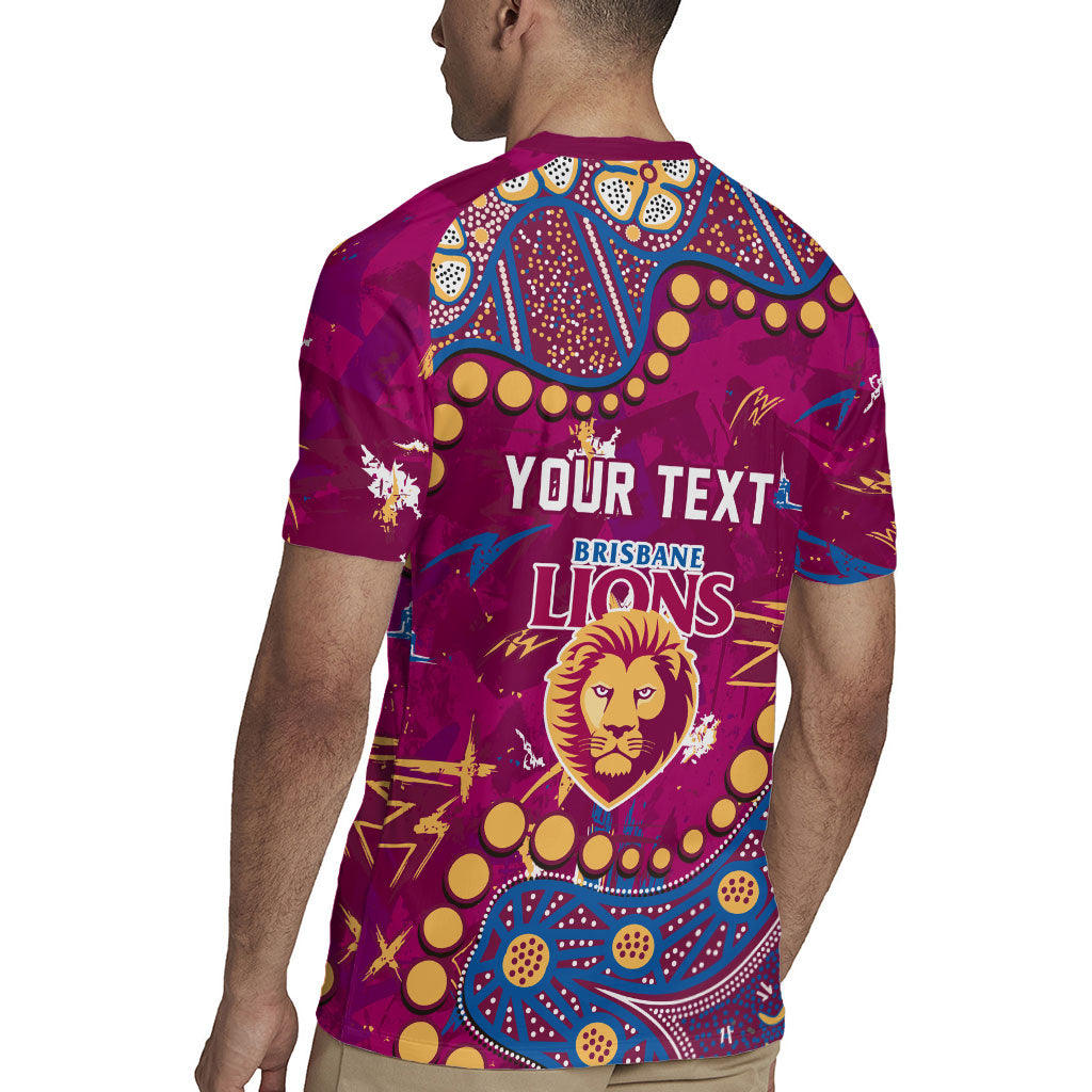 Personalized Brisbane Lions Rugby Jersey Aboriginal Pattern with Graffiti Style