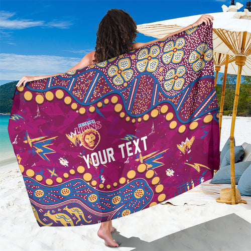 Personalized Brisbane Lions Sarong Aboriginal Pattern with Graffiti Style