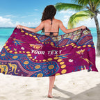 Personalized Brisbane Lions Sarong Aboriginal Pattern with Graffiti Style