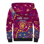Personalized Brisbane Lions Sherpa Hoodie Aboriginal Pattern with Graffiti Style