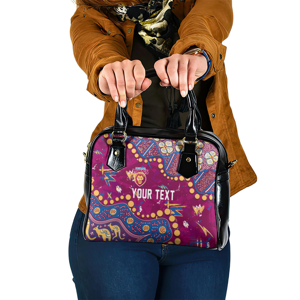 Personalized Brisbane Lions Shoulder Handbag Aboriginal Pattern with Graffiti Style