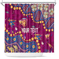Personalized Brisbane Lions Shower Curtain Aboriginal Pattern with Graffiti Style