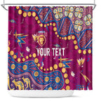 Personalized Brisbane Lions Shower Curtain Aboriginal Pattern with Graffiti Style