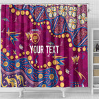 Personalized Brisbane Lions Shower Curtain Aboriginal Pattern with Graffiti Style