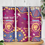 Personalized Brisbane Lions Skinny Tumbler Aboriginal Pattern with Graffiti Style
