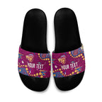 Personalized Brisbane Lions Slide Sandals Aboriginal Pattern with Graffiti Style