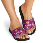 Personalized Brisbane Lions Slide Sandals Aboriginal Pattern with Graffiti Style