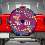 Personalized Brisbane Lions Spare Tire Cover Aboriginal Pattern with Graffiti Style