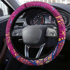 Brisbane Lions Steering Wheel Cover Aboriginal Pattern with Graffiti Style