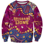 Personalized Brisbane Lions Sweatshirt Aboriginal Pattern with Graffiti Style