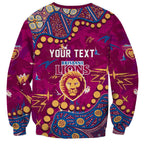Personalized Brisbane Lions Sweatshirt Aboriginal Pattern with Graffiti Style