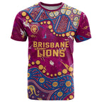 Personalized Brisbane Lions T Shirt Aboriginal Pattern with Graffiti Style