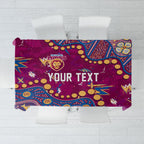 Personalized Brisbane Lions Tablecloth Aboriginal Pattern with Graffiti Style