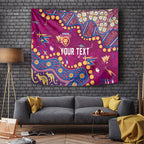 Personalized Brisbane Lions Tapestry Aboriginal Pattern with Graffiti Style