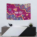 Personalized Brisbane Lions Tapestry Aboriginal Pattern with Graffiti Style