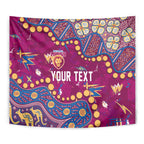 Personalized Brisbane Lions Tapestry Aboriginal Pattern with Graffiti Style