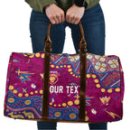 Personalized Brisbane Lions Travel Bag Aboriginal Pattern with Graffiti Style