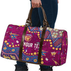 Personalized Brisbane Lions Travel Bag Aboriginal Pattern with Graffiti Style
