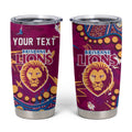 Personalized Brisbane Lions Tumbler Cup Aboriginal Pattern with Graffiti Style