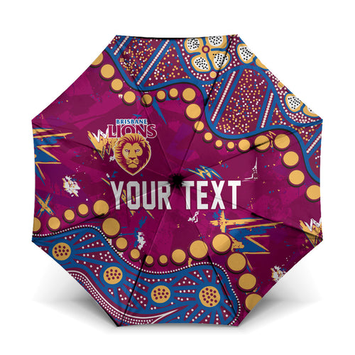 Personalized Brisbane Lions Umbrella Aboriginal Pattern with Graffiti Style