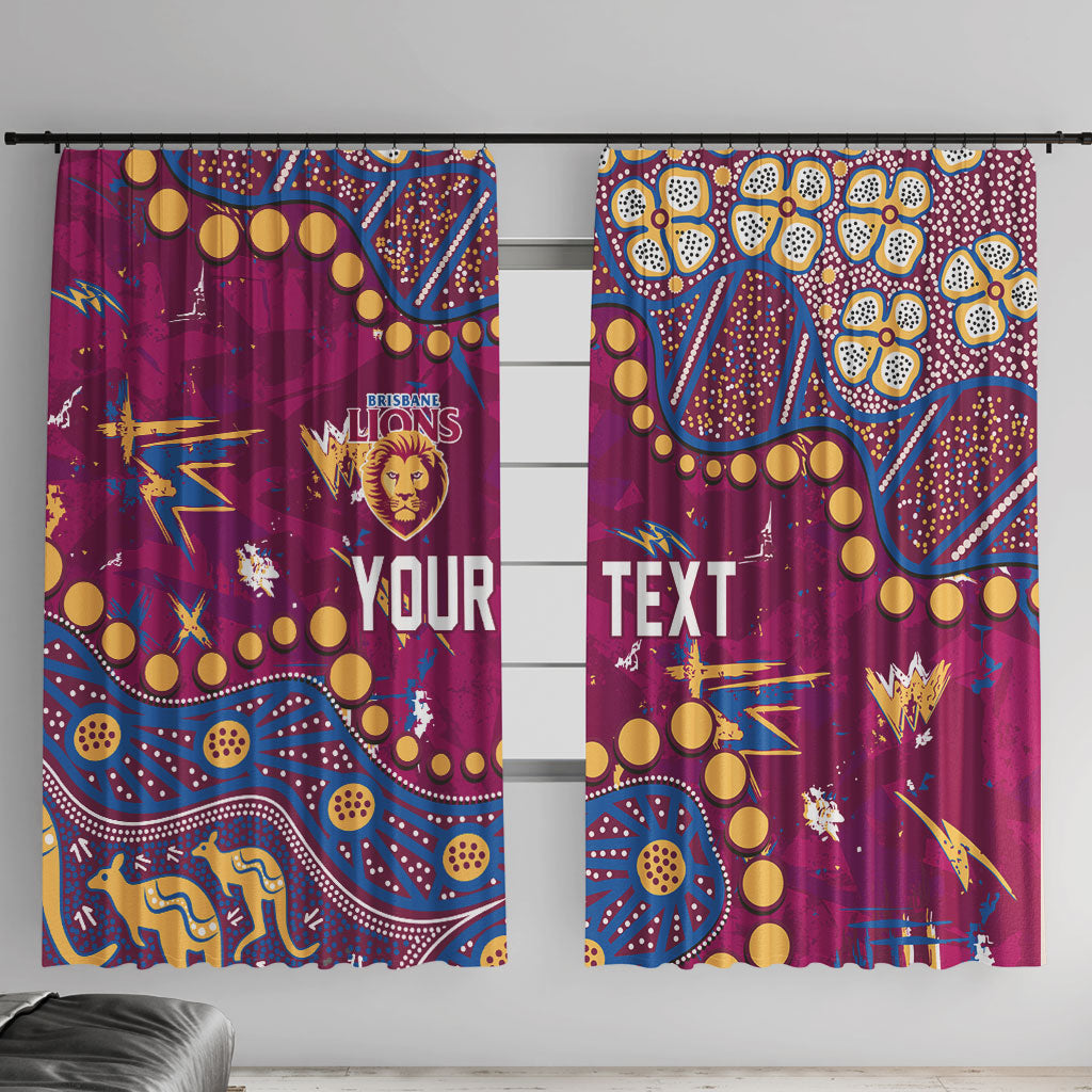 Personalized Brisbane Lions Window Curtain Aboriginal Pattern with Graffiti Style
