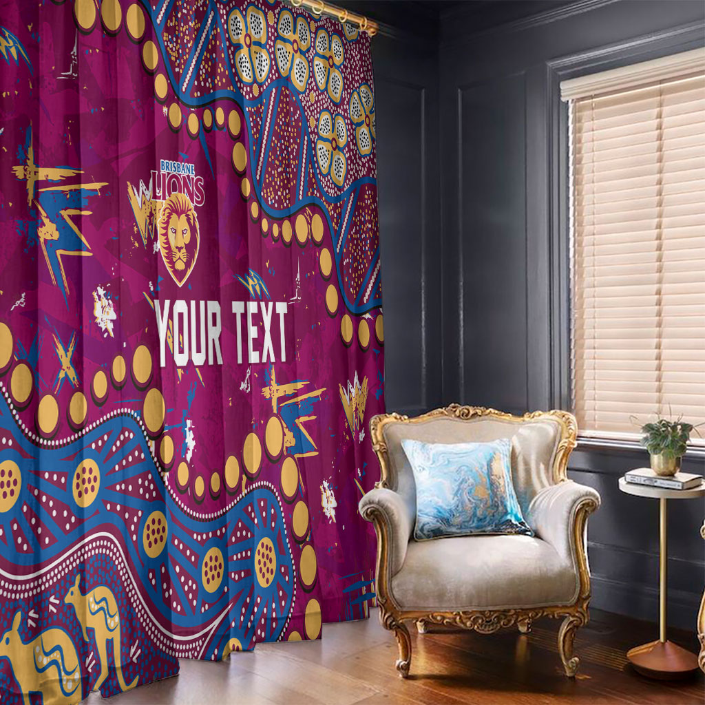 Personalized Brisbane Lions Window Curtain Aboriginal Pattern with Graffiti Style