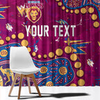 Personalized Brisbane Lions Window Curtain Aboriginal Pattern with Graffiti Style