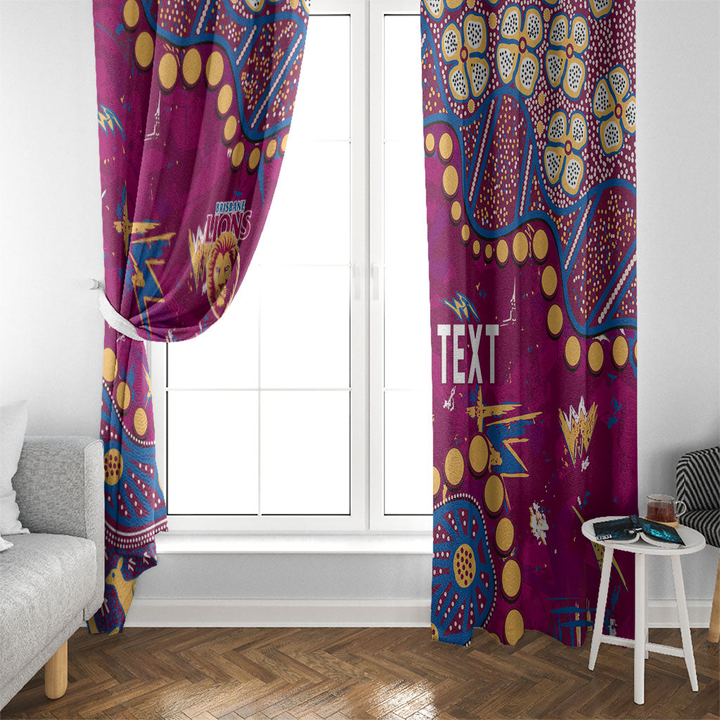 Personalized Brisbane Lions Window Curtain Aboriginal Pattern with Graffiti Style