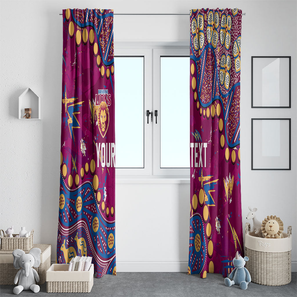Personalized Brisbane Lions Window Curtain Aboriginal Pattern with Graffiti Style